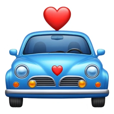 Blue car with heart sticker