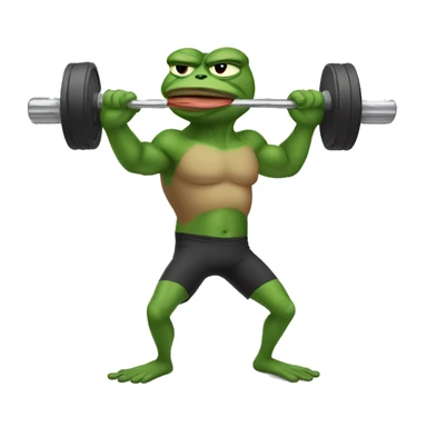 pepe the frog working out (muscular) sticker