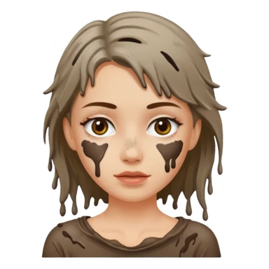 white girl with mud on her  sticker