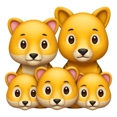 animal group with one male and two females sticker