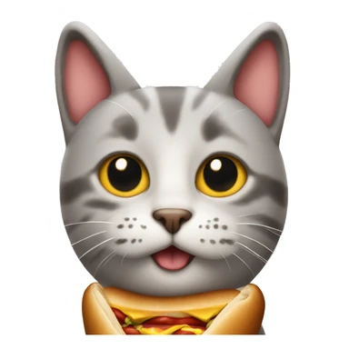 Cat wearing hot dog suit sticker