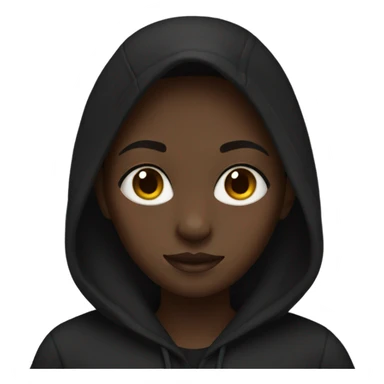 black girl wearing black hoodie sticker