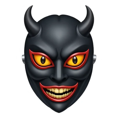 Demonic mask with subtle erotic curves, polished obsidian, lust and fear sticker