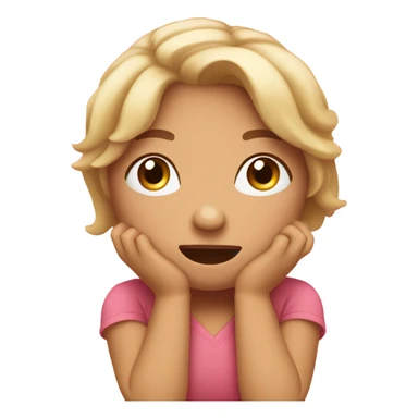 blushing face with legs kicking and face resting in hands sticker