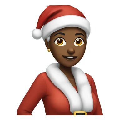 Black female santa sticker