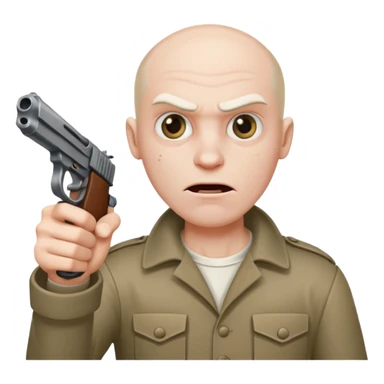 crazy mad man with gun pointing it  sticker