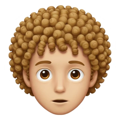 A boy with curly hair being weird sticker