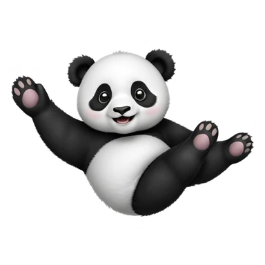 silly panda rolling on its back laughing with paws in the air sticker