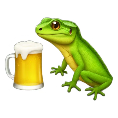 Lezard with beer sticker