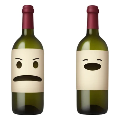 Wine bottle with a hat sticker