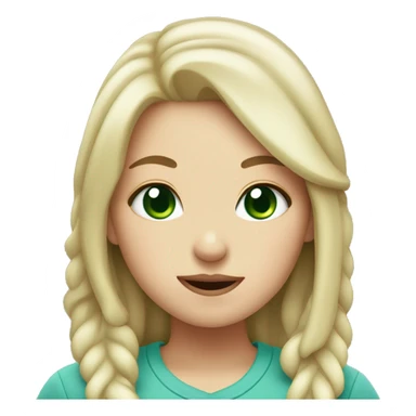 white girl with green eyes sticking her tongue out while doing peace sign sticker