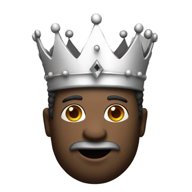 a black and white king emoji with a crown sticker