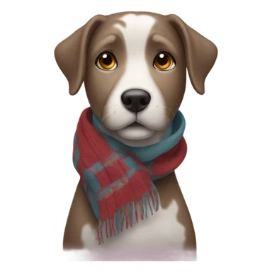 Dog wearing a scarf sticker