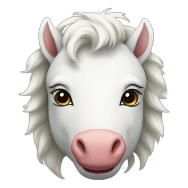 white pony clown sticker