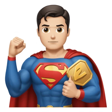 superman flexing youtube golden play button sticker