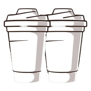 one styrofoam cup stacked inside another styrofoam cup sticker