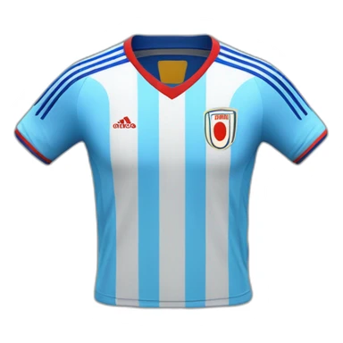 maillot de foot japon bleu avec ecrit au dos "Lehout" en jaune sticker