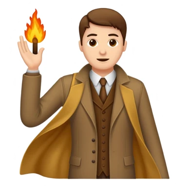 Ein Detektiv Mann  in Mantel interviewt eine Putzfrau in putzgewand  sticker