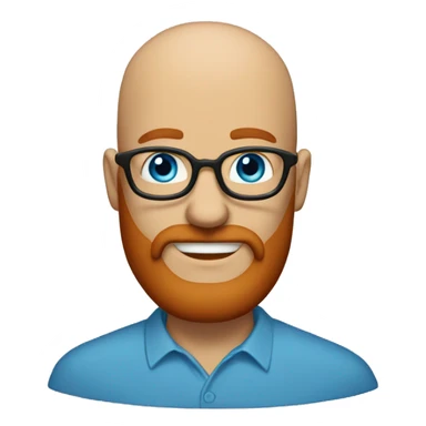 bald big red beard blue eyes teacher sticker