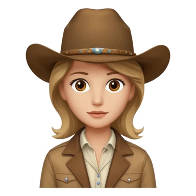 Ennis Del Mar from Brokeback Mountain with brown eyes, dark blonde hair, ivory shirt, brown jacket and cowboy hat sticker