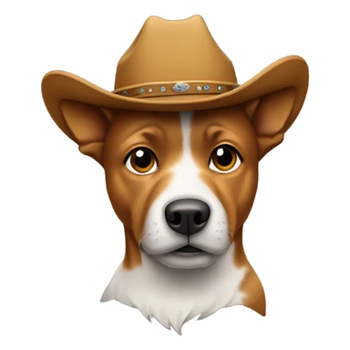 Dog wearing a cowboy hat sticker