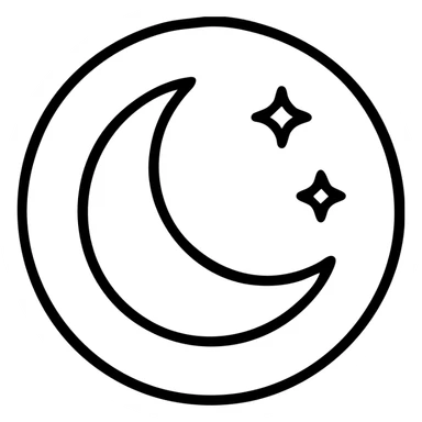 minimalist space agency logo with moon and stars sticker