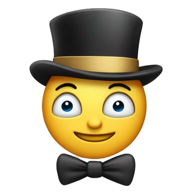 wink emoji with tophat sticker