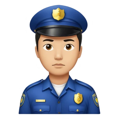 asian man Police officer, serious sticker