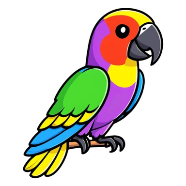 vibrant colors party parrot sticker