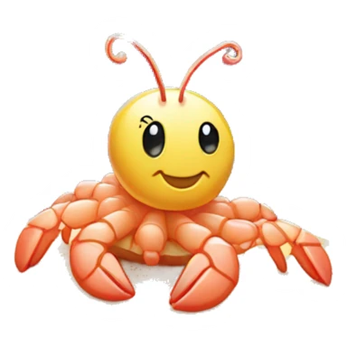 Shrimp sat on top of a cookie surrounded by sparkles and fairy lights sticker