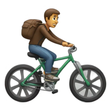 guy riding bike sticker