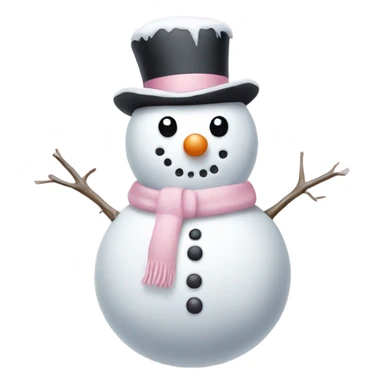 Cute white and light pink snowman sticker
