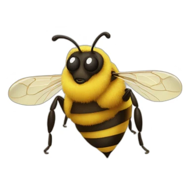 A bee with a questionable look sticker