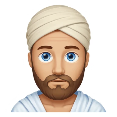 blue eyed desert bearded man cowered with creme cloth sticker