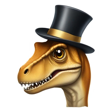 t. rex with a top hat sticker