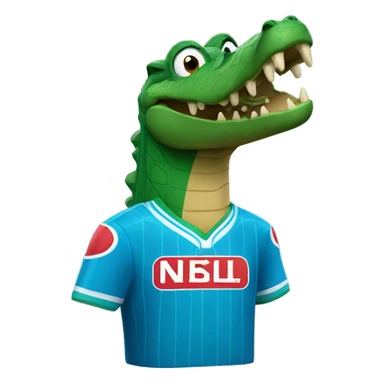 crocodile wearing napoli jersey sticker