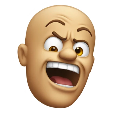 A mad face with a Hand swinging back like you going to smack  sticker