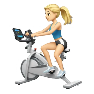 Blonde woman with ponytail on stationary bike sticker