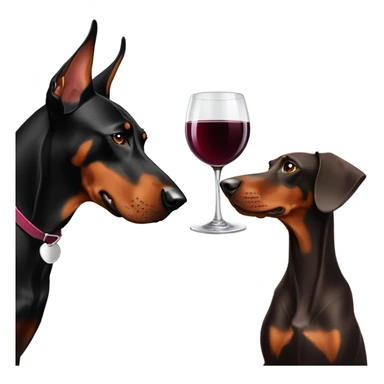 Red wine and doberman sticker