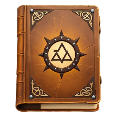 Spell Book – Old leather book glowing with runes sticker