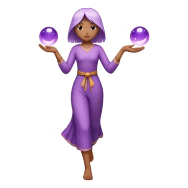 A small figure walks back broken bridge, holding soft 2 violet orbs in hand—symbolizing compassion and forgiveness. A gentle heart aura trails behind them, showing healing in motion. sticker