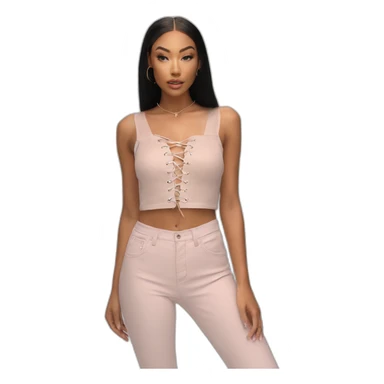 plush lace up crop top sticker