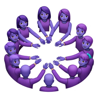 purple group without face  holding handsin circle sticker