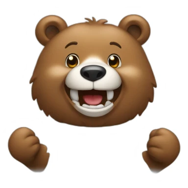 Happy bear working a lot sticker