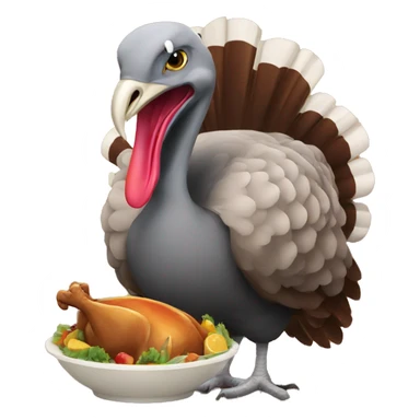 A turkey eating a turkey sticker