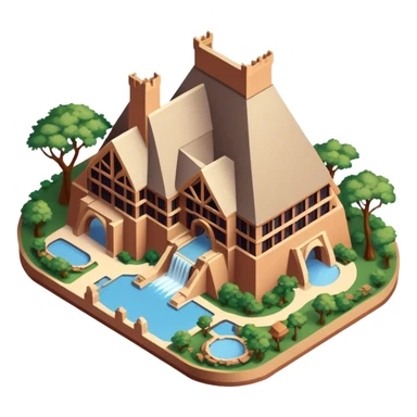Disney World's Animal Kingdom Lodge hotel, isometric exterior view  sticker