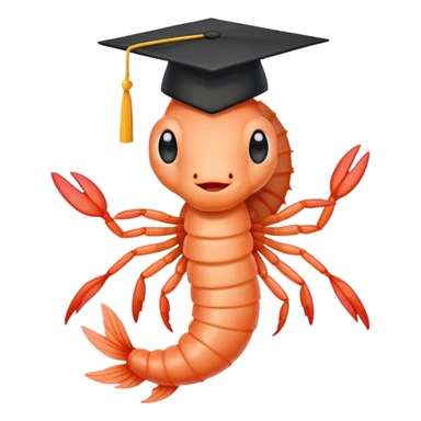 shrimp with phd hat sticker