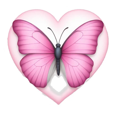 pink butterfly on a white heart sticker
