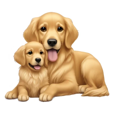 Golden retriever with baby girl sticker