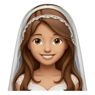beautiful girl with long hair getting married veil covering face sticker